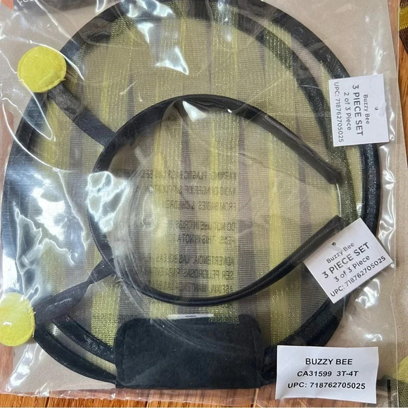 Halloween BEE Dress Costume Toddler Yellow Black Floral Striped Hat Beanie T3/T4 - Picture 13 of 16